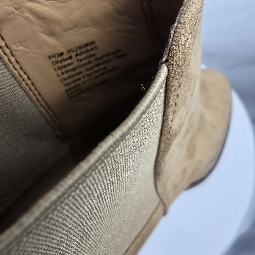 J.Crew Tan Suede Ankle Heeled Boots Sz 9